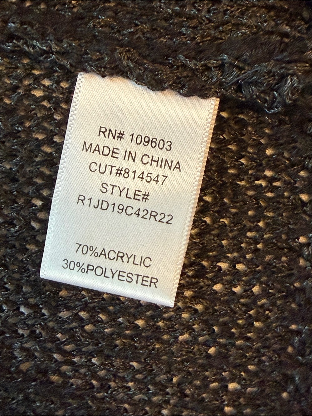 Rabbit Rabbit Rabbit Designs Black Open Front Knit Cardigan Sweater NWT Large - Picture 5 of 6